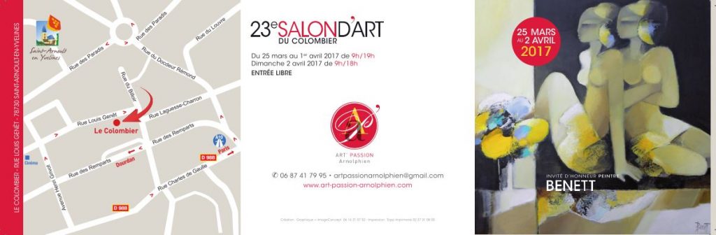 SALON D'ART DU COLOMBIER SAINT ARNOULT EN YVELINES 2017 INVITATION b