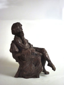 "Femme assise" 2010 (argile patinée)