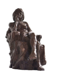 "Femme assise" 2010 (argile patinée)