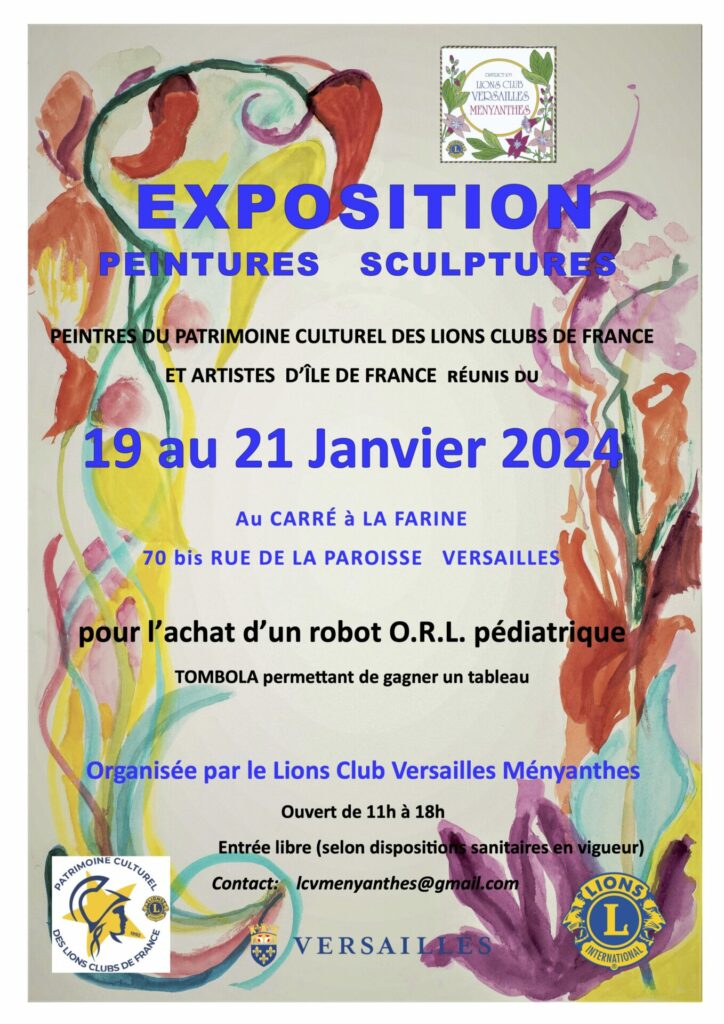 Affiche exposition Lions Club Versailles Menyanthes 2024 v2